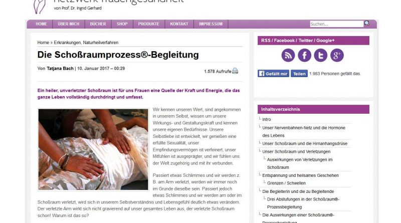 Screenshot Webseite Netzwerk-Frauengesundheit