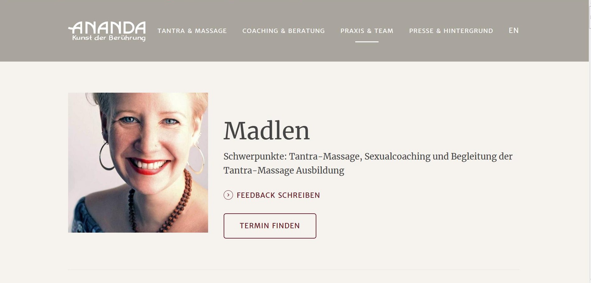 Ananda Köln: Tantramasseurin Madlen ist wieder da